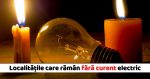Localitatile care vor ramane fara curent in perioada 27 aprilie