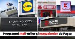 Programul de functionare al magazinelor si mall urilor din Neam de Paste